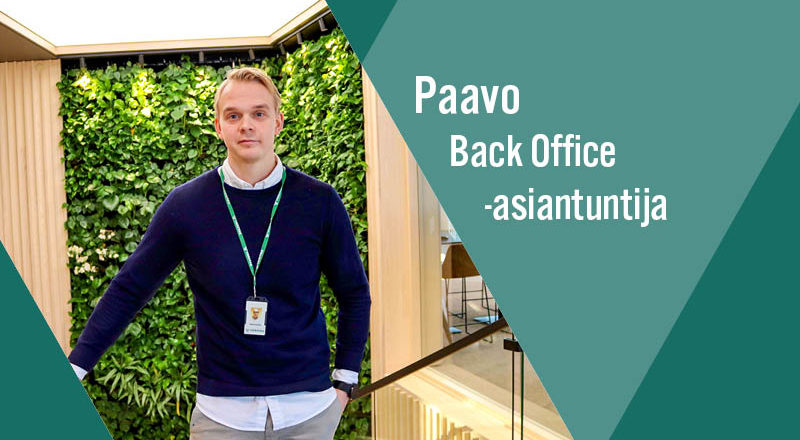 Uratarina Veritaksen Back Office -asiantuntija Paavo Koivistosta.